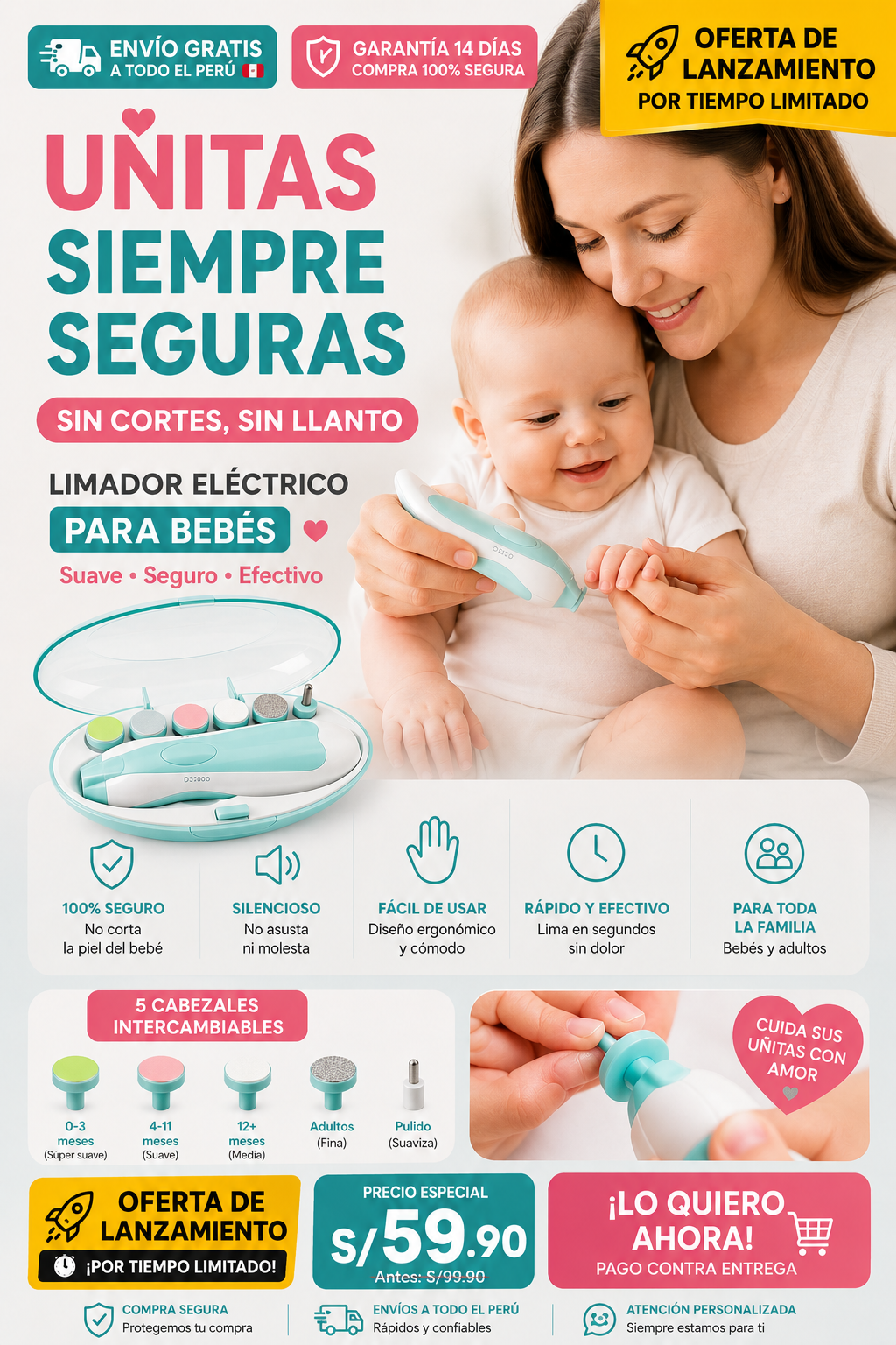 👶Set De Limas Eléctrica para Bebés